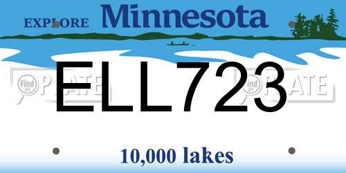 ELL723 Minnesota License Plate