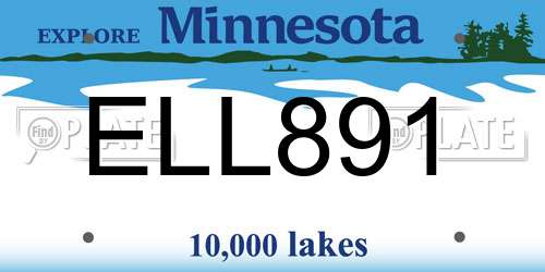 ELL891 Minnesota License Plate