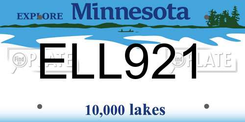 ELL921 Minnesota License Plate