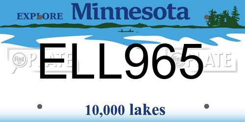 ELL965 Minnesota License Plate