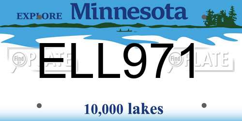ELL971 Minnesota License Plate