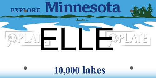 ELLE Minnesota License Plate