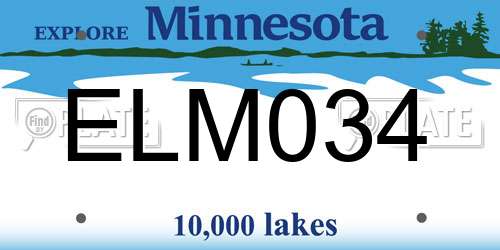 ELM034 Minnesota License Plate