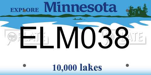 ELM038 Minnesota License Plate