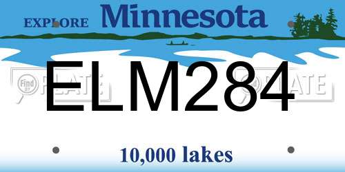 ELM284 Minnesota License Plate