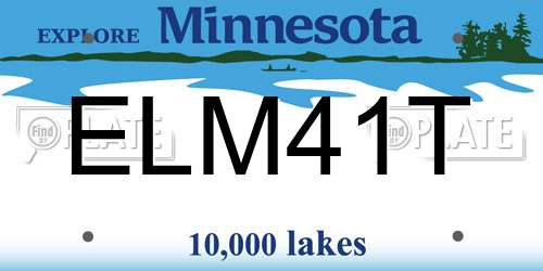 ELM41T Minnesota License Plate