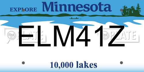 ELM41Z Minnesota License Plate