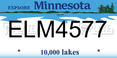 ELM4577 Minnesota License Plate