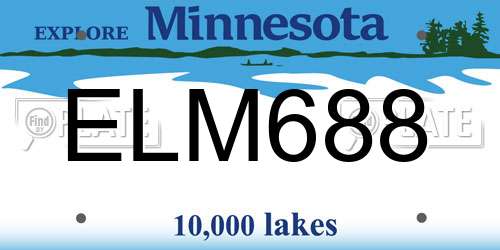ELM688 Minnesota License Plate