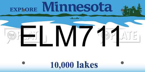 ELM711 Minnesota License Plate
