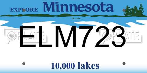 ELM723 Minnesota License Plate