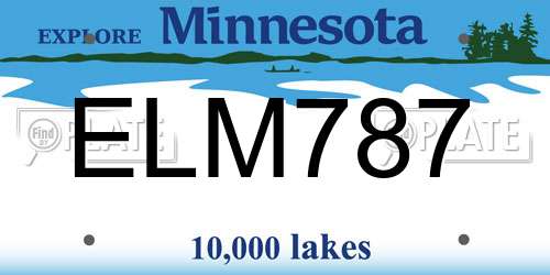 ELM787 Minnesota License Plate