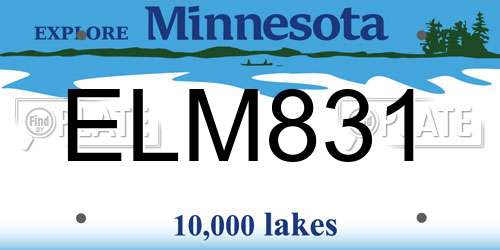 ELM831 Minnesota License Plate