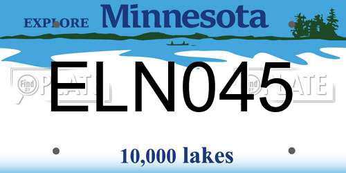 ELN045 Minnesota License Plate