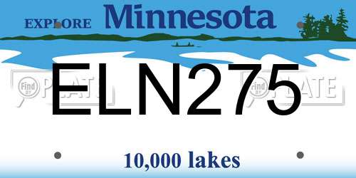 ELN275 Minnesota License Plate