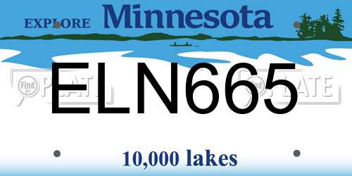 ELN665 Minnesota License Plate
