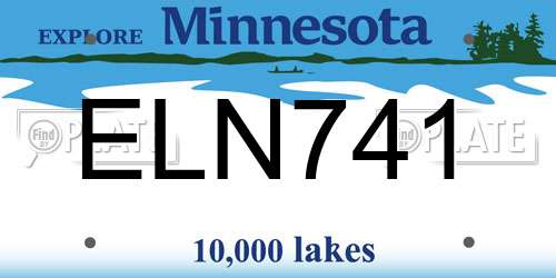 ELN741 Minnesota License Plate