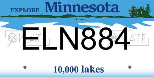 ELN884 Minnesota License Plate
