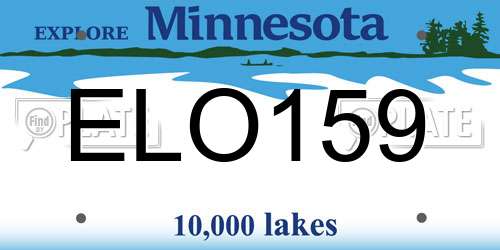 ELO159 Minnesota License Plate