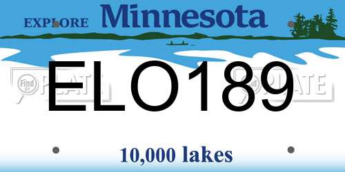 ELO189 Minnesota License Plate