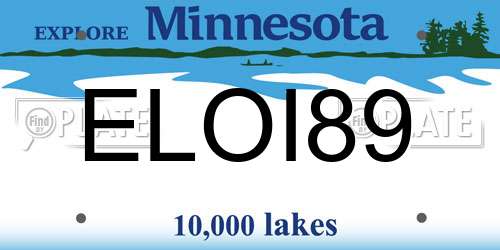 ELOI89 Minnesota License Plate