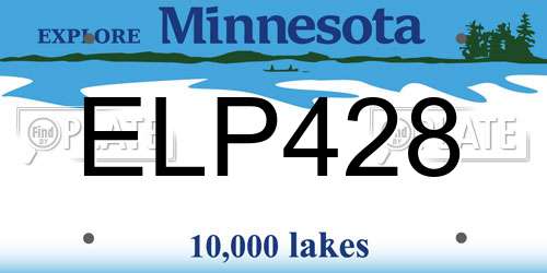 ELP428 Minnesota License Plate
