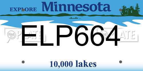 ELP664 Minnesota License Plate