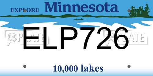 ELP726 Minnesota License Plate