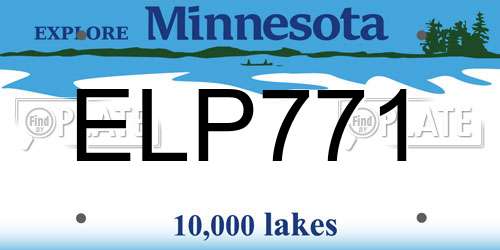 ELP771 Minnesota License Plate