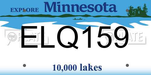 ELQ159 Minnesota License Plate