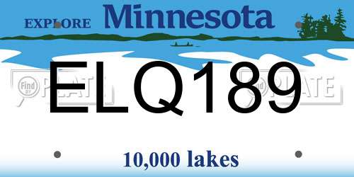 ELQ189 Minnesota License Plate