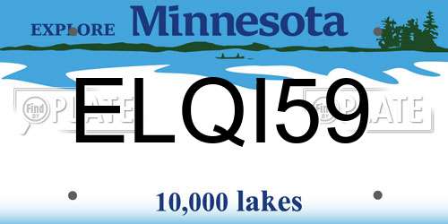 ELQI59 Minnesota License Plate