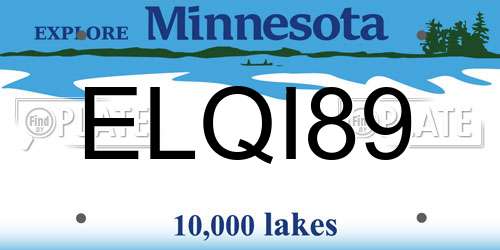 ELQI89 Minnesota License Plate