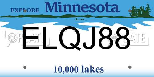 ELQJ88 Minnesota License Plate