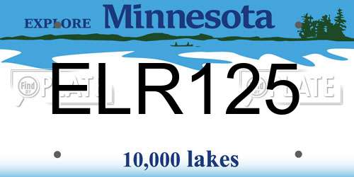 ELR125 Minnesota License Plate