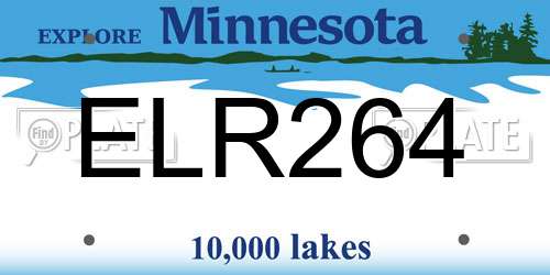 ELR264 Minnesota License Plate