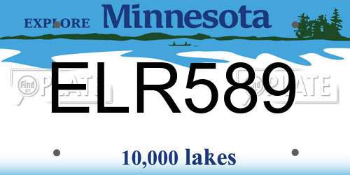 ELR589 Minnesota License Plate