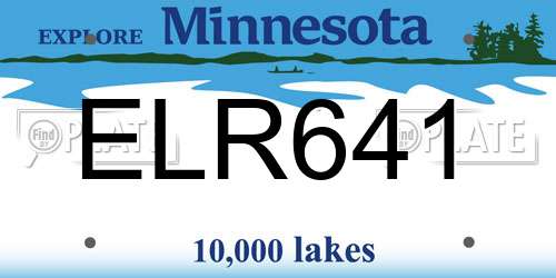 ELR641 Minnesota License Plate