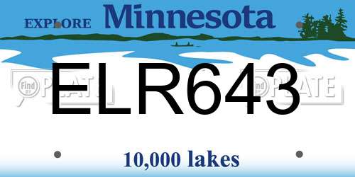 ELR643 Minnesota License Plate