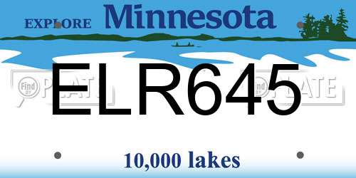 ELR645 Minnesota License Plate