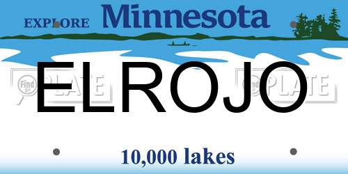 ELROJO Minnesota License Plate