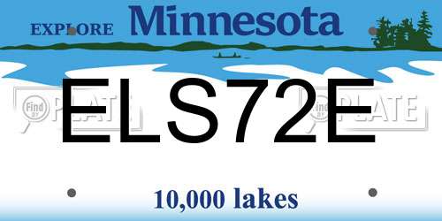 ELS72E Minnesota License Plate