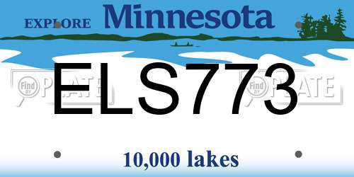 ELS773 Minnesota License Plate