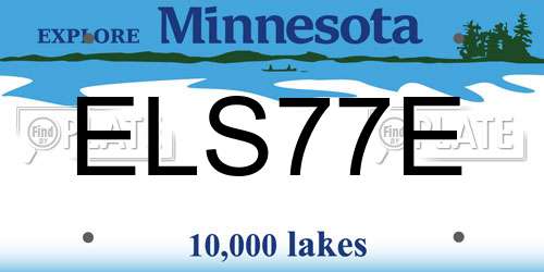 ELS77E Minnesota License Plate