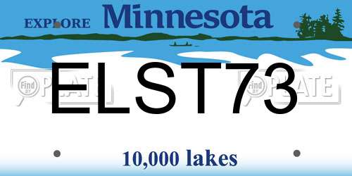 ELST73 Minnesota License Plate