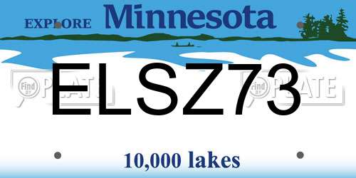 ELSZ73 Minnesota License Plate