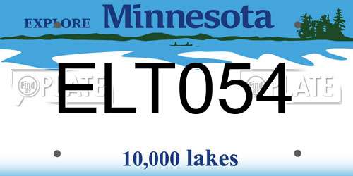 ELT054 Minnesota License Plate