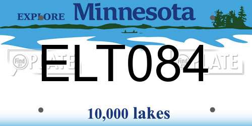 ELT084 Minnesota License Plate