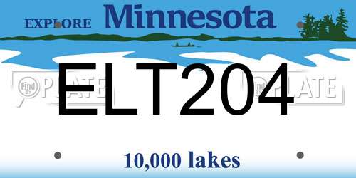 ELT204 Minnesota License Plate