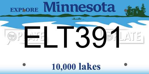 ELT391 Minnesota License Plate